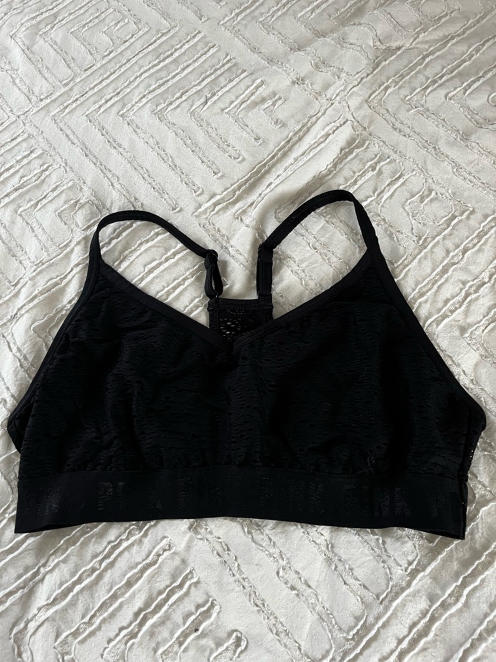 PINK Victoria's Secret Black Wireless Bralette with Racerback